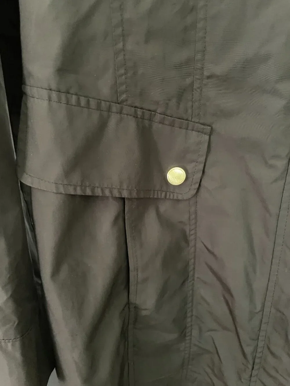Cole Haan Rain Jacket Coat Black Detachable Hood Women's Size M